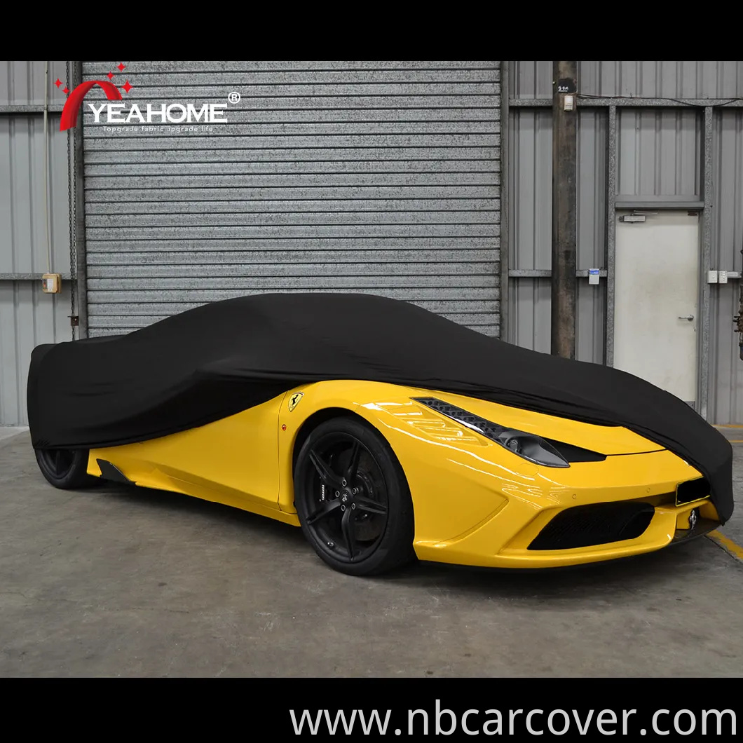 Luxury Black Indoor Car Cover Super Soft-Feeling Elastic Cover